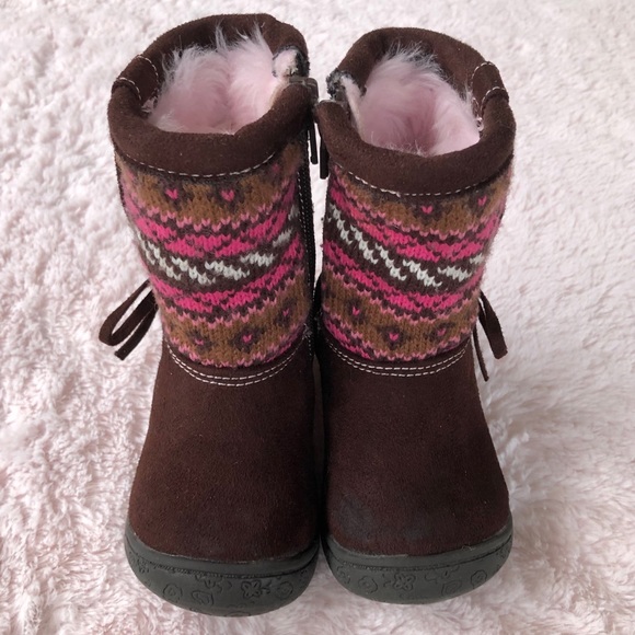 Circo Baby Girl Boots Brown/Pink Size 5 - Picture 4 of 8